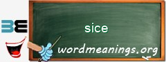 WordMeaning blackboard for sice